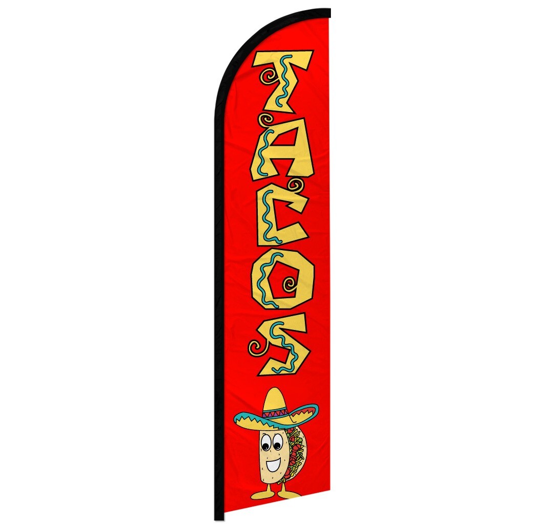 Tacos Windless Advertising Swooper Flag Food Concessions Flag