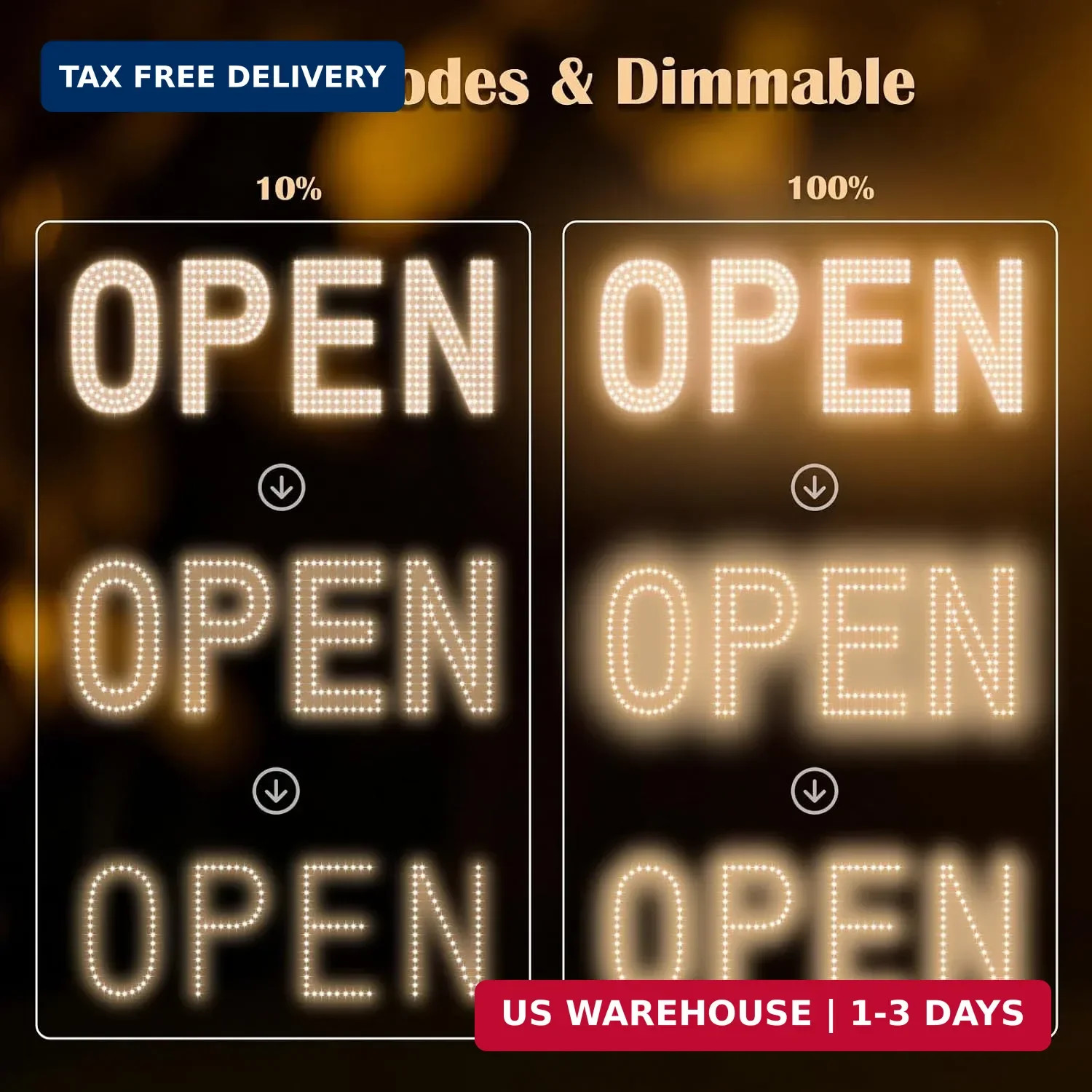 Open Signs for Business, 30″x10″ Big & Bright Open Sign with Remote Control Dimm