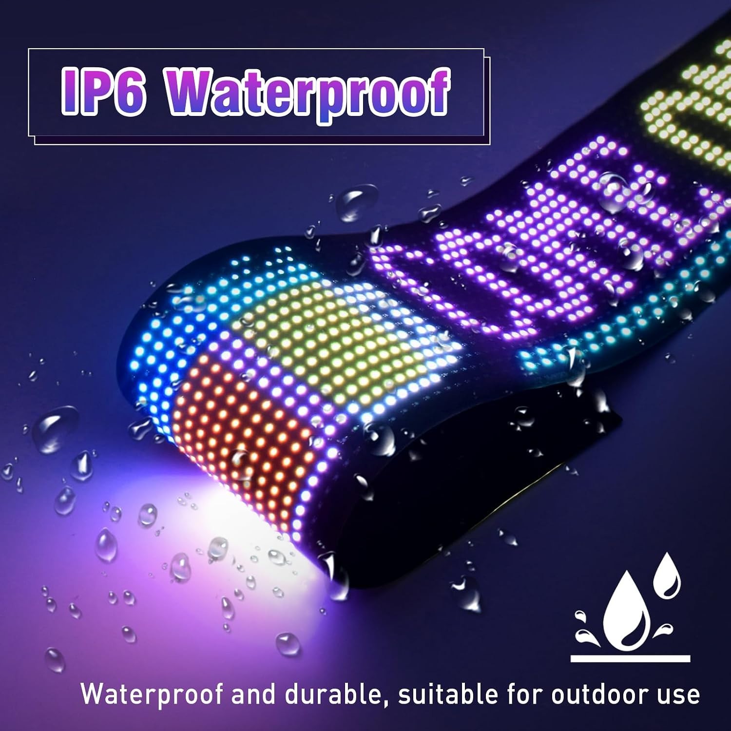 Customizable LED Car Sign with Bluetooth Control – 23” Color-Changing Display