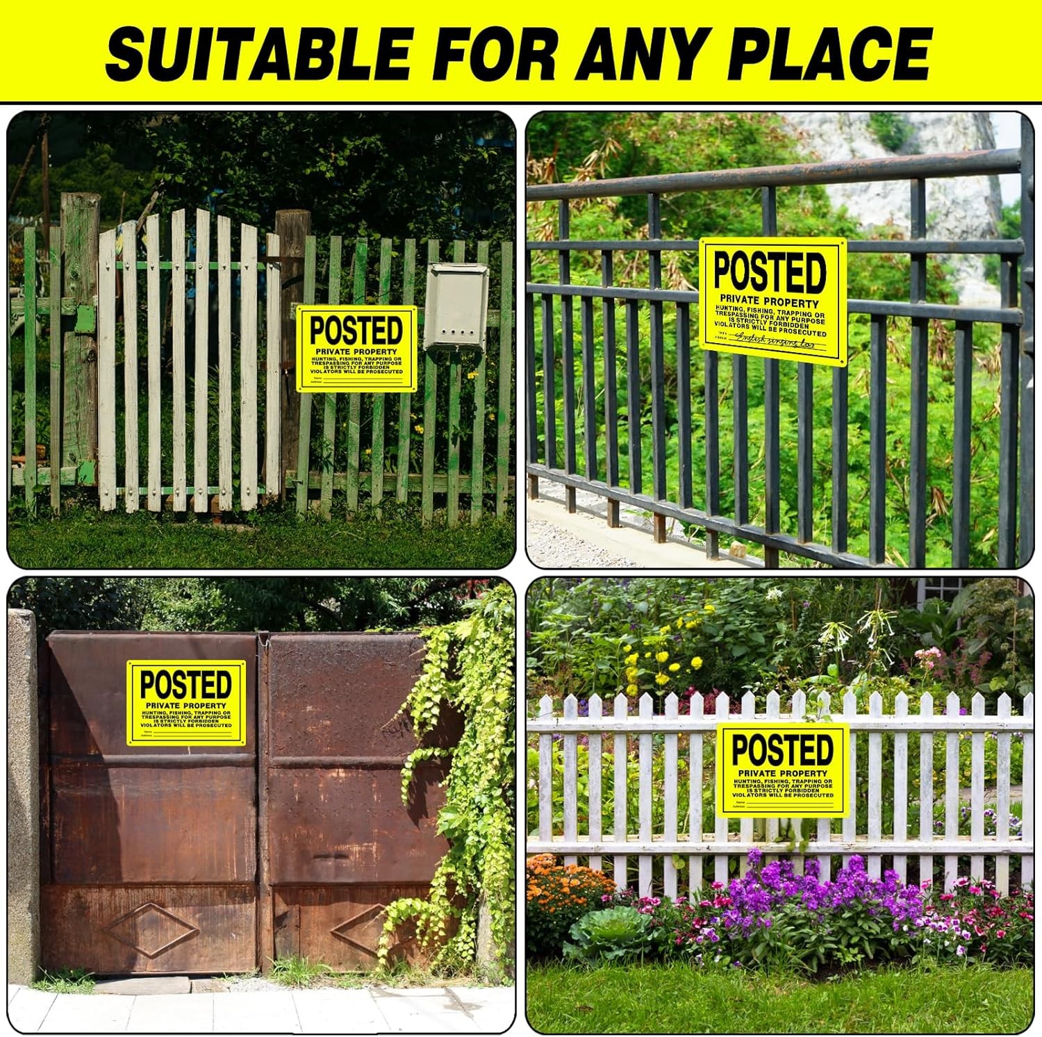 20 Pcs 10″x7″ Posted Signs No Trespassing No Hunting Signs Private Property