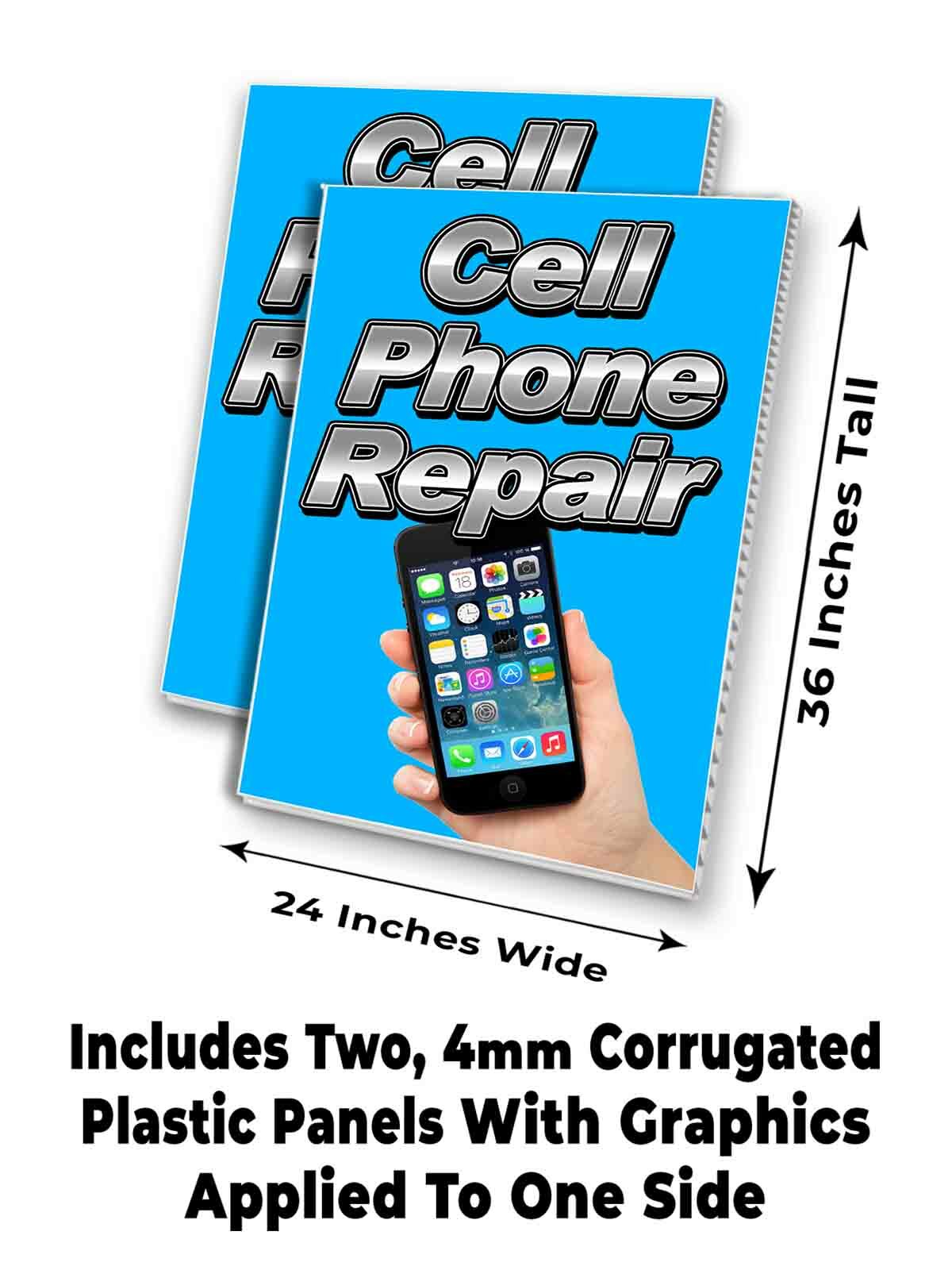 CELL PHONE REPAIR Signicade 24×36 A Frame Sidewalk Sign Double Sided TECHNOLOGY
