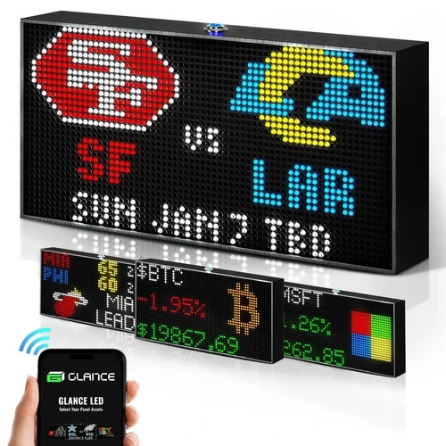 Glance LED Ticker – Customizable LED Display Sports Ticker, LED Display for M…