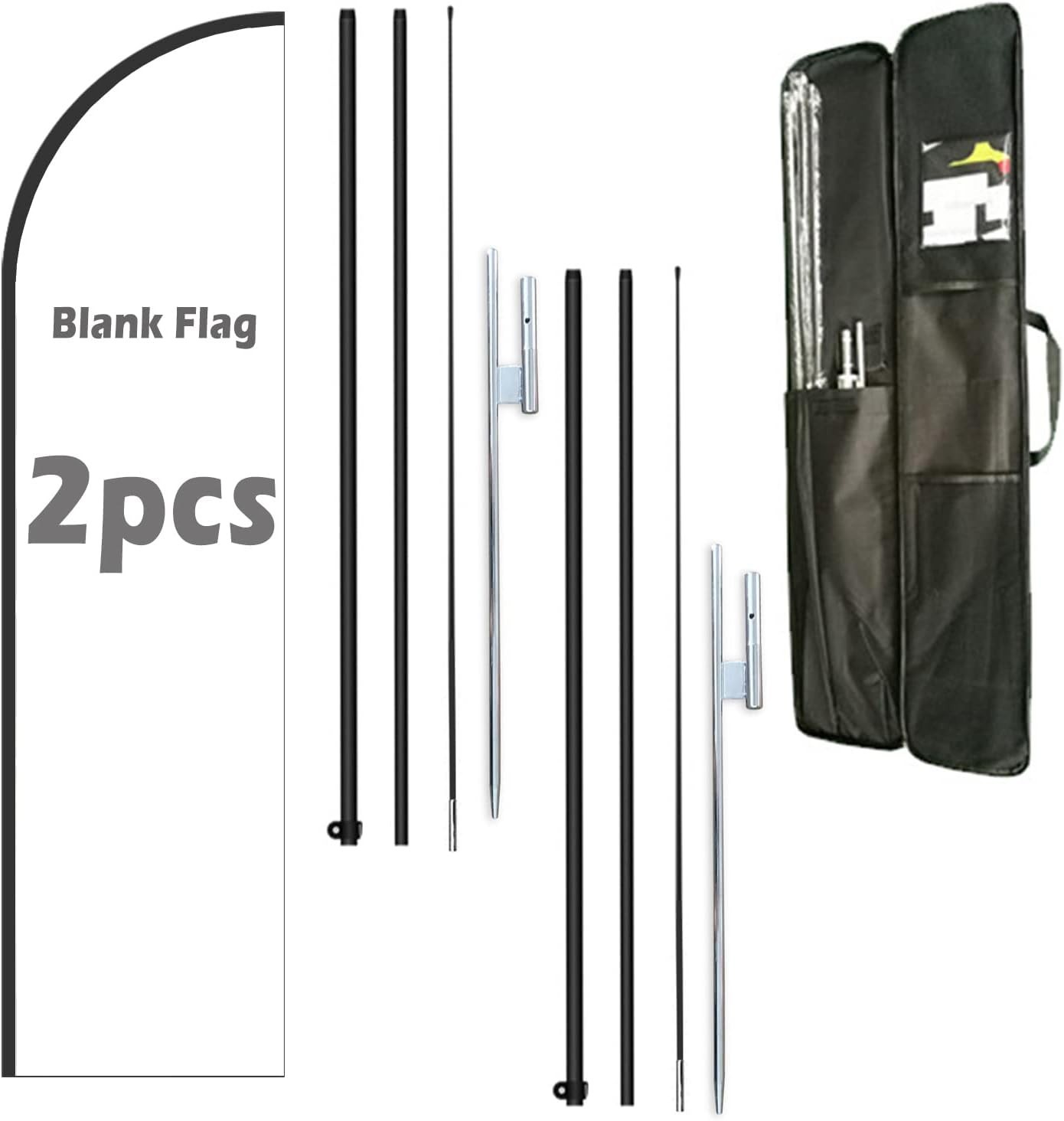2 Pack DIY Feather Flag Kit – Business Advertising Bundle