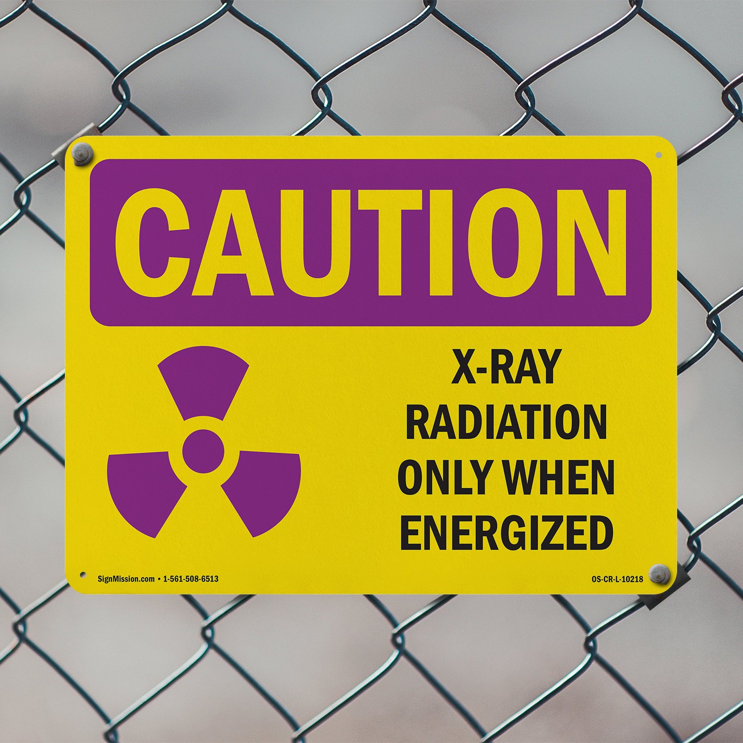 X-Ray Radiation Only When Energized With Symbol OSHA Caution Sign – 5 or 10 Pack