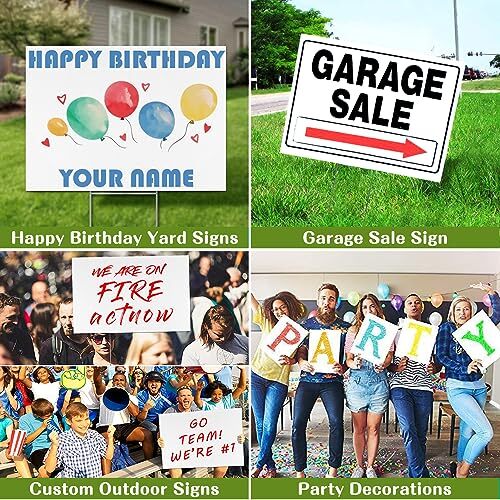Blank Yard Signs with Stakes Custom Yard Sign 17×12 Inch 4 Pack Corrugated Pl…