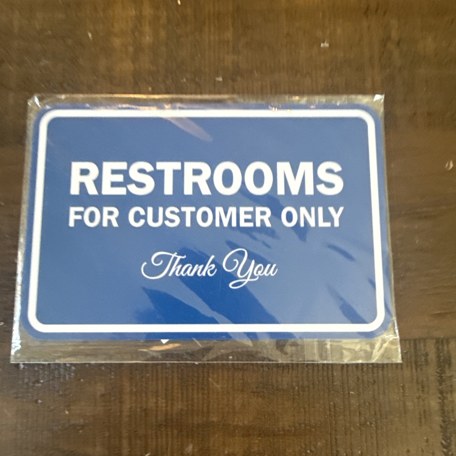 Signs ByLITA Classic Framed Restrooms for Customers Sign Blue 4″ x 6″ Small