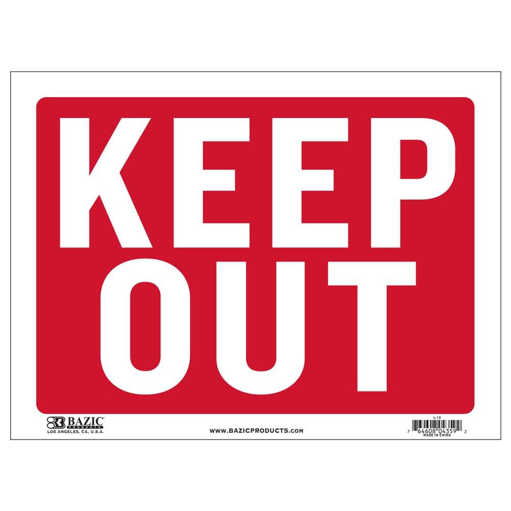 BAZIC 12″ X 16″ Keep Out Sign, pack of 24