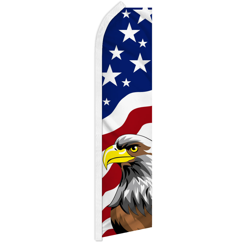 Patriotic Eagle Advertising Swooper Feather Flutter Flag USA Flag