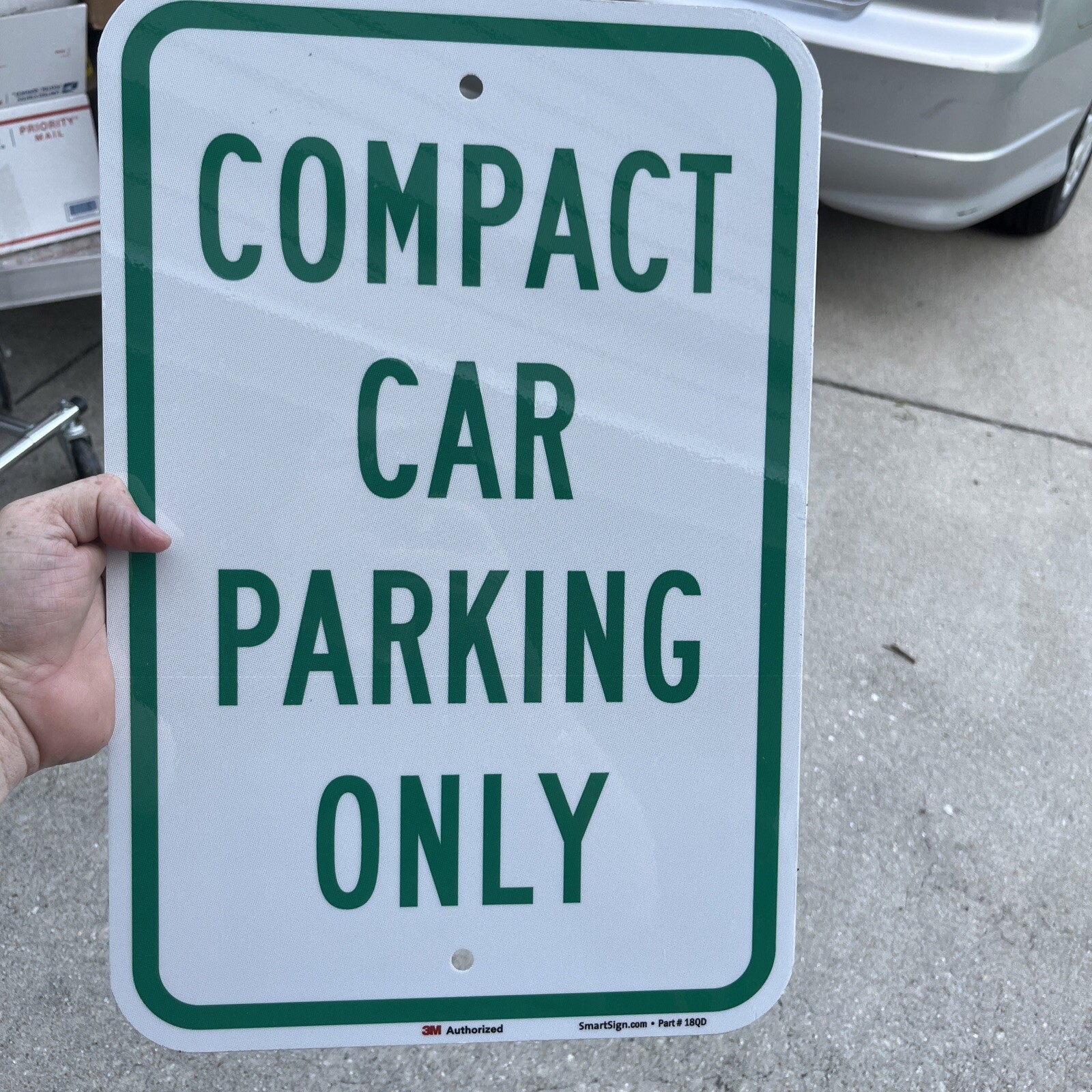 Compact Car Parking Only Sign Aluminum 12″ X 18″ Heavy Duty