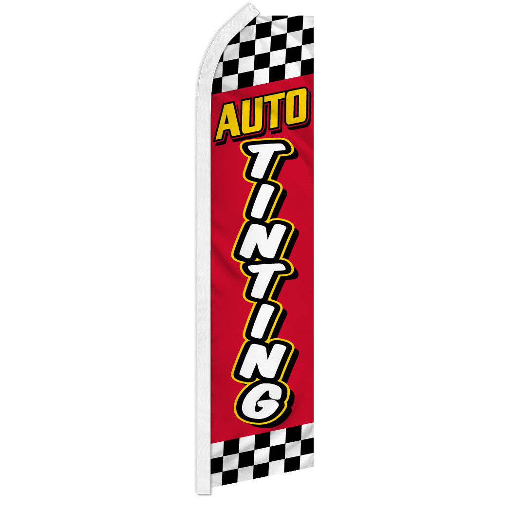 Auto Tinting Advertising Swooper Feather Flutter Flag Window Tinting RED