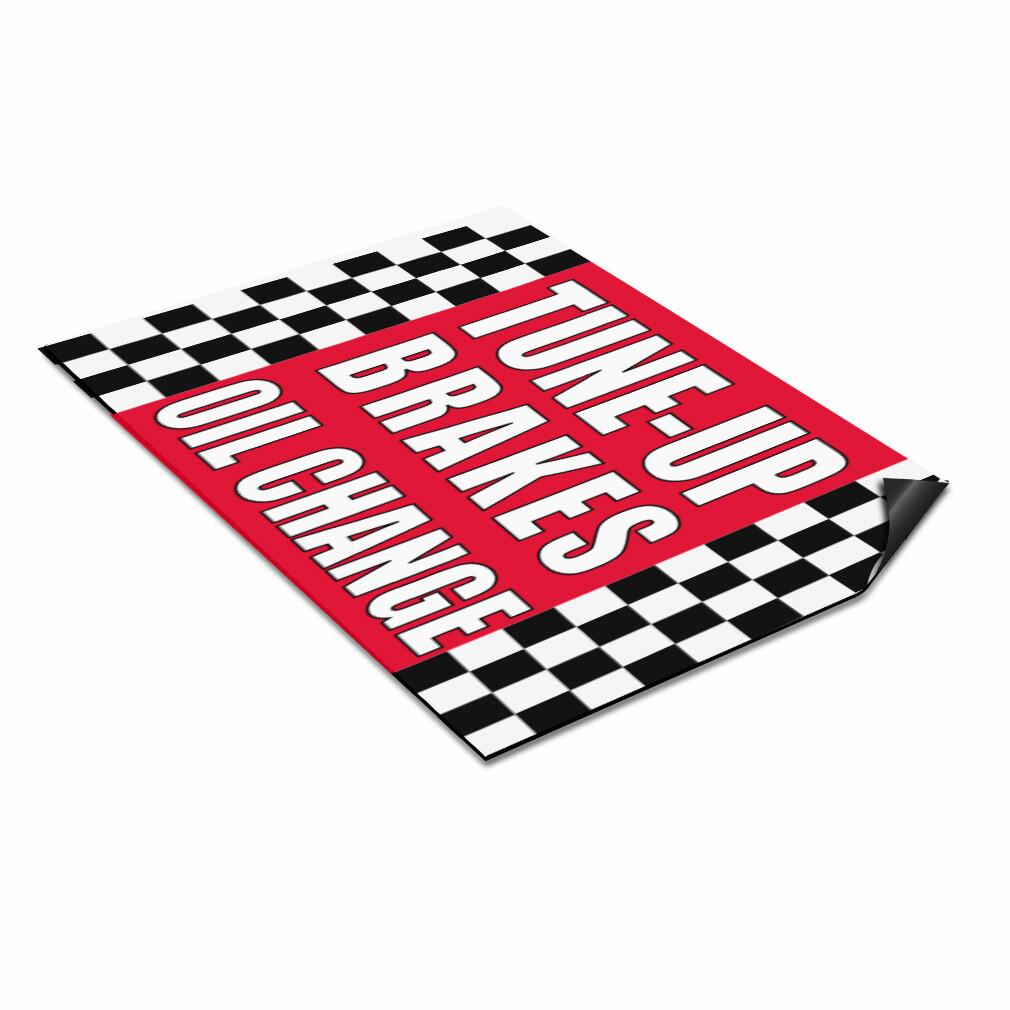 Car Magnet Set of 2 Tune-Up Brakes Oil Change #1 Car Advertising Industrial Sign