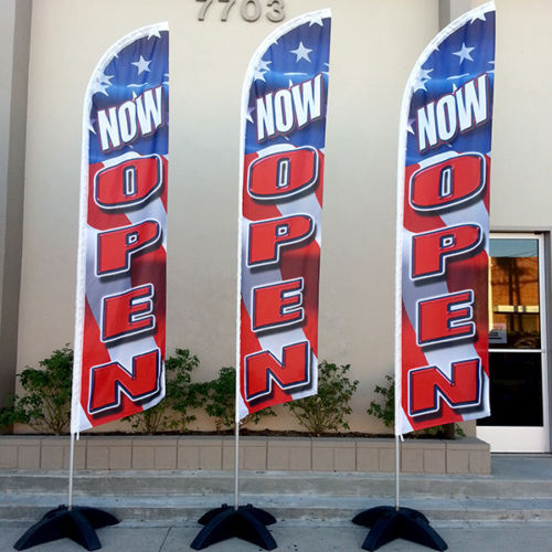 15′ Full Color Custom Tall Swooper Advertising Flag Feather Banner Digital Print