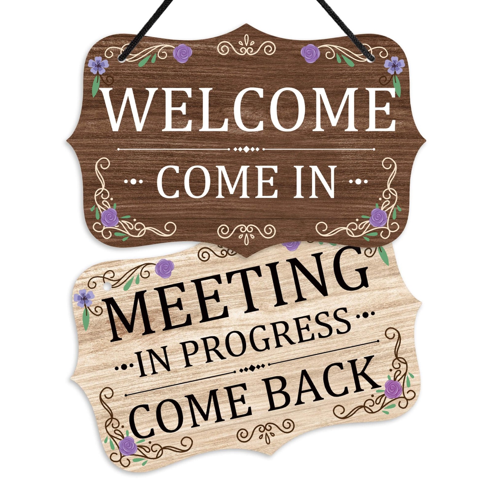 Meeting In Progress Office Door Signs, PVC Do Not Disturb Door Hanger Sign, R…