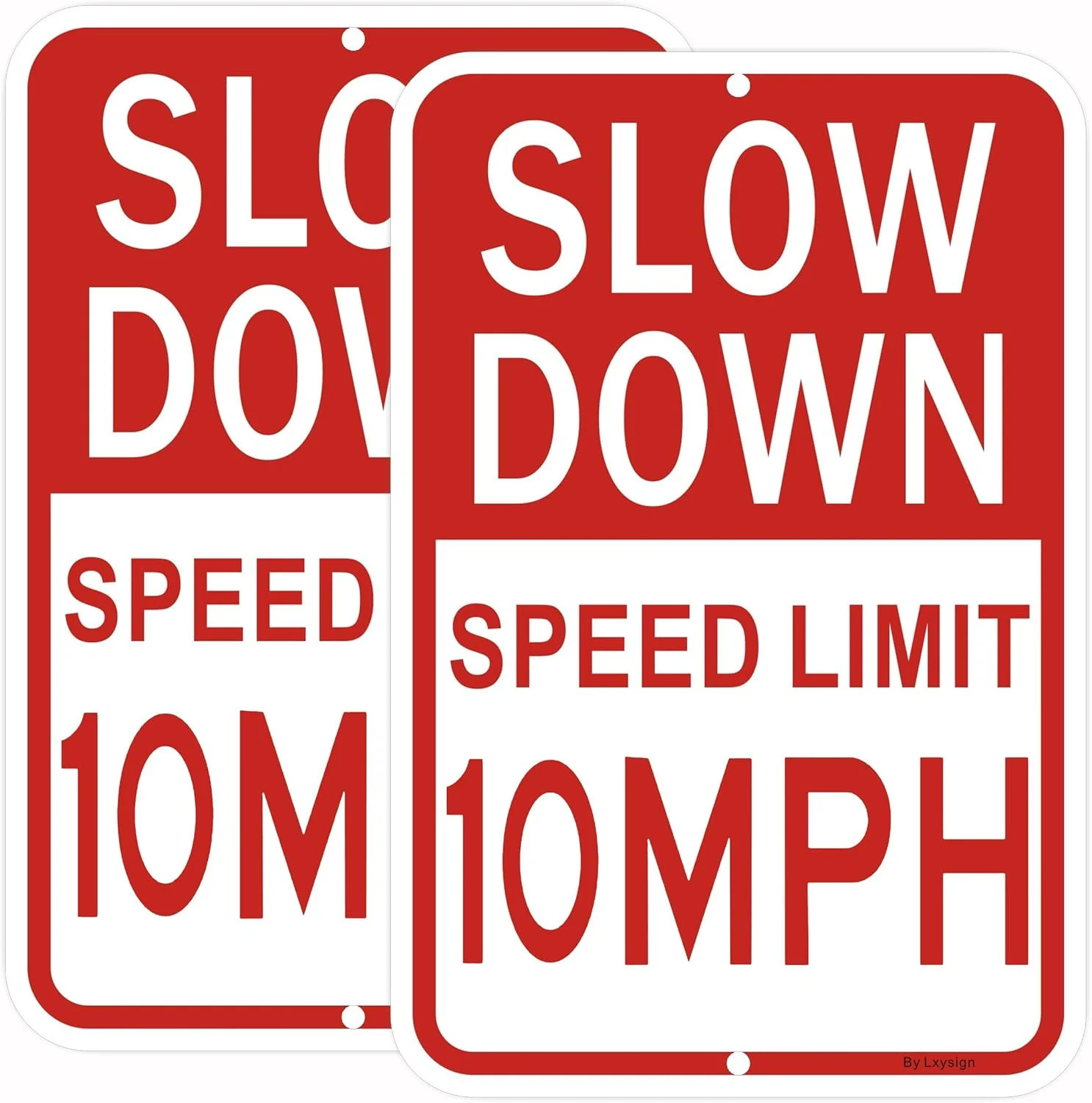 Slow Down Sign, Speed Limit 10 MPH Sign, 18×12 Inches Reflective Aluminum Signs,