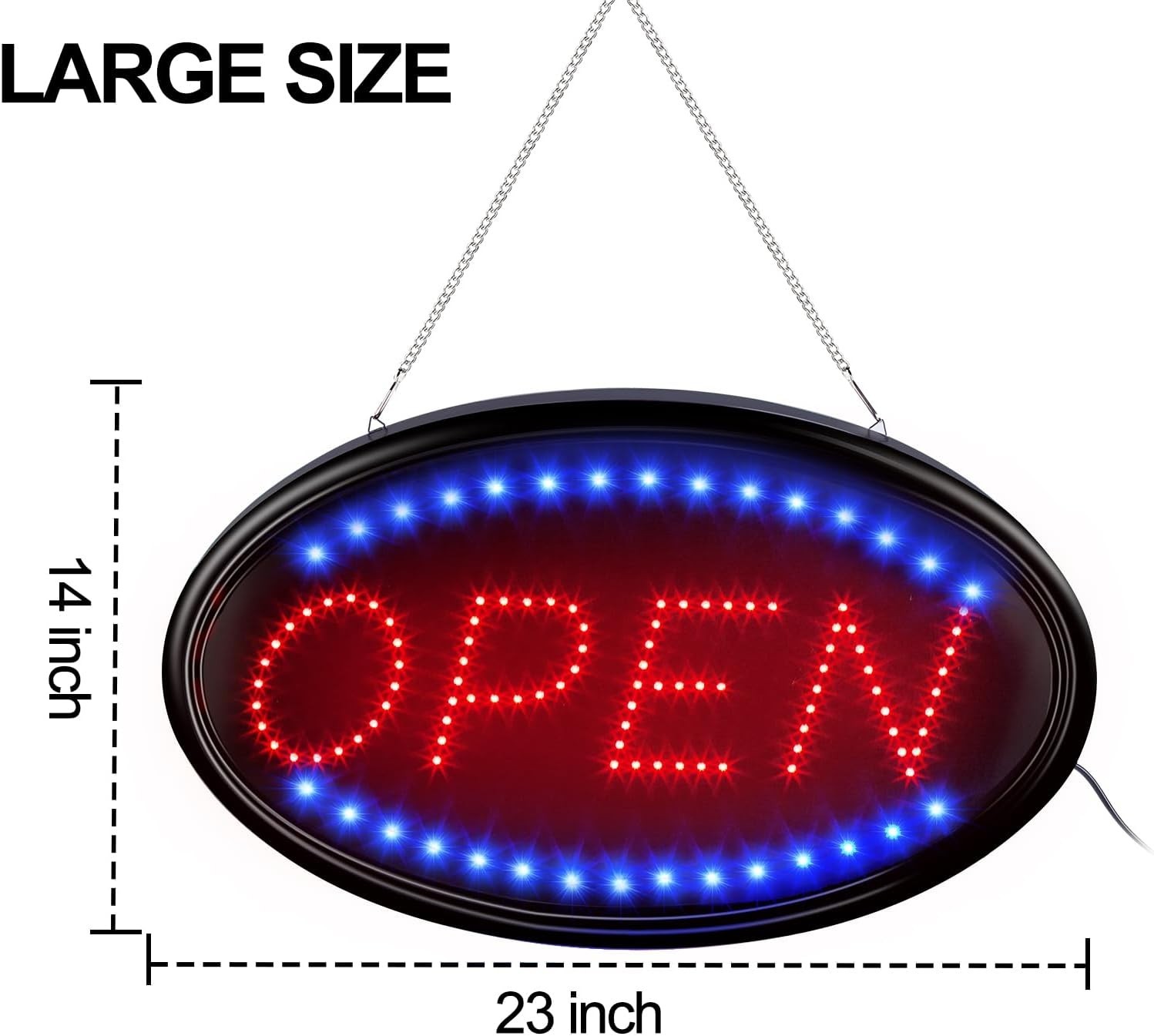 LED Open Sign, 23″x14″, with Remote, Timer & Flash/Steady Modes | Ultra brigh…
