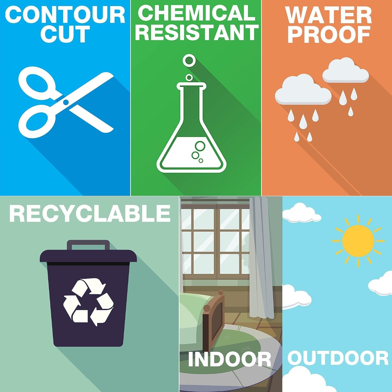 10″ x 7″ Yard Waste Only Stickers – 2 Pack Green Vinyl for Indoor & Outdoor Use