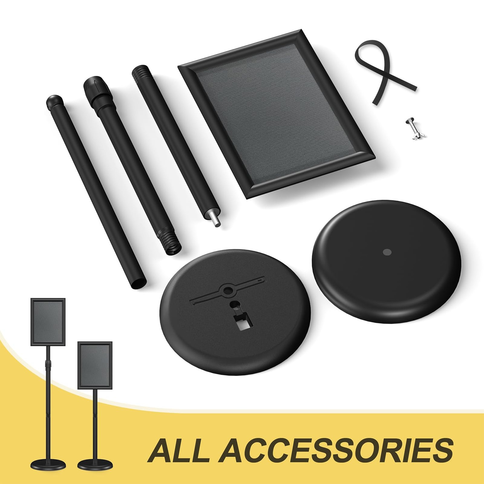 Relx Sign Holder Stand 8.5×11 inch – Adjustable Floor Standing black