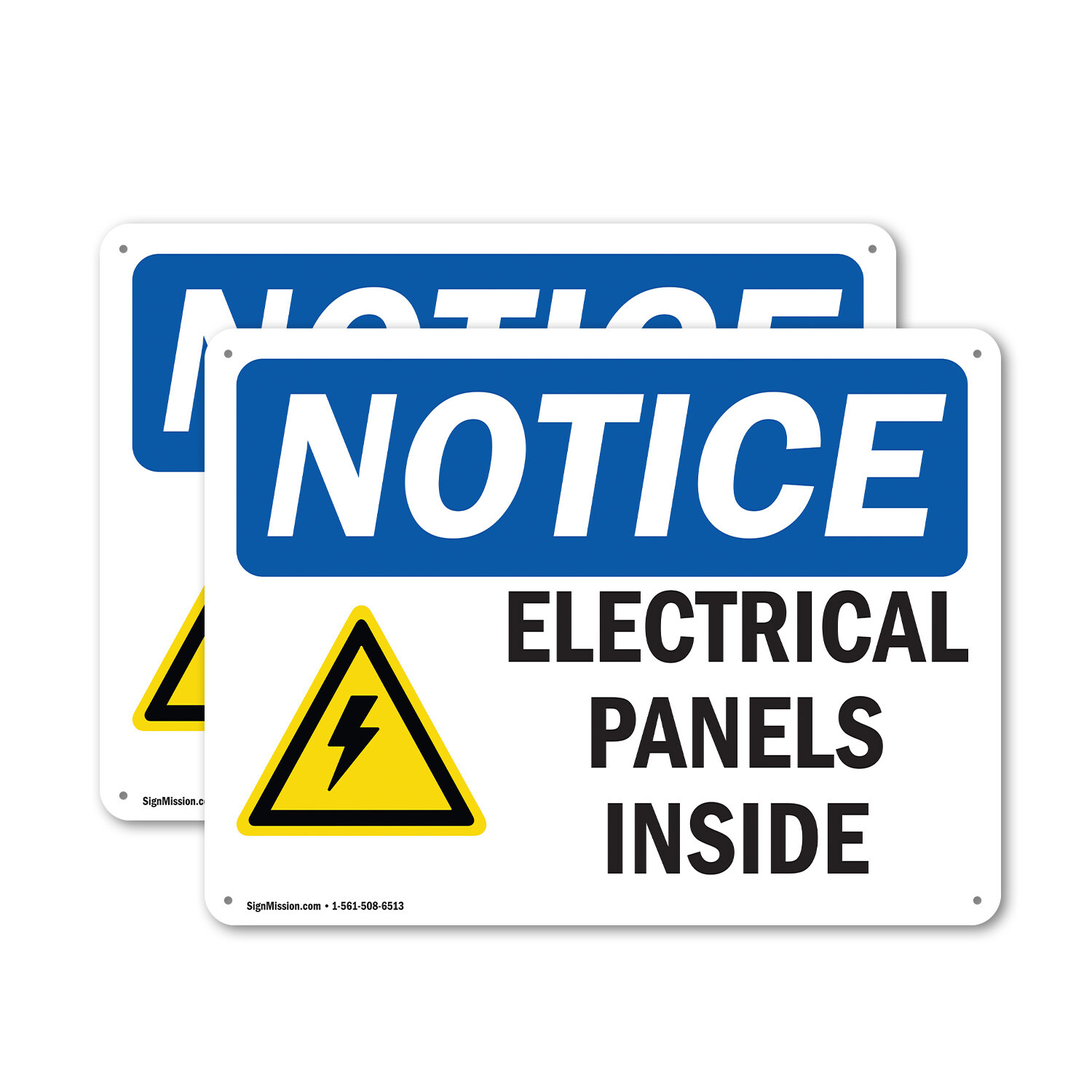 (2 Pack) Electrical Panels Inside OSHA Notice Sign Decal Metal Plastic