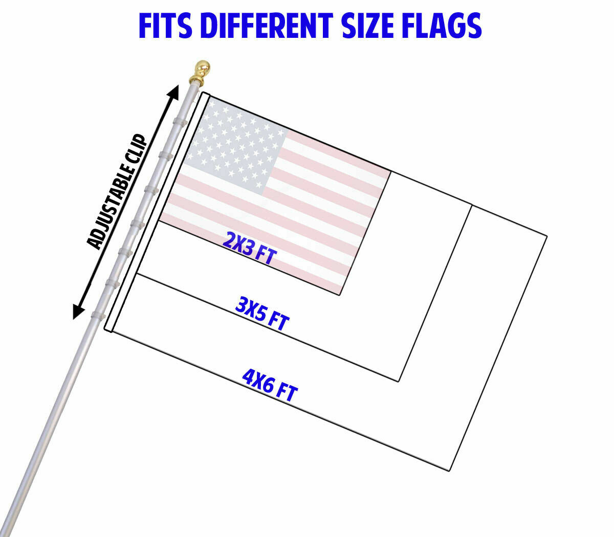 6ft Flag Pole Tangle Free Flag Pole Spinning Residential Wall Pole Kit Bracket S