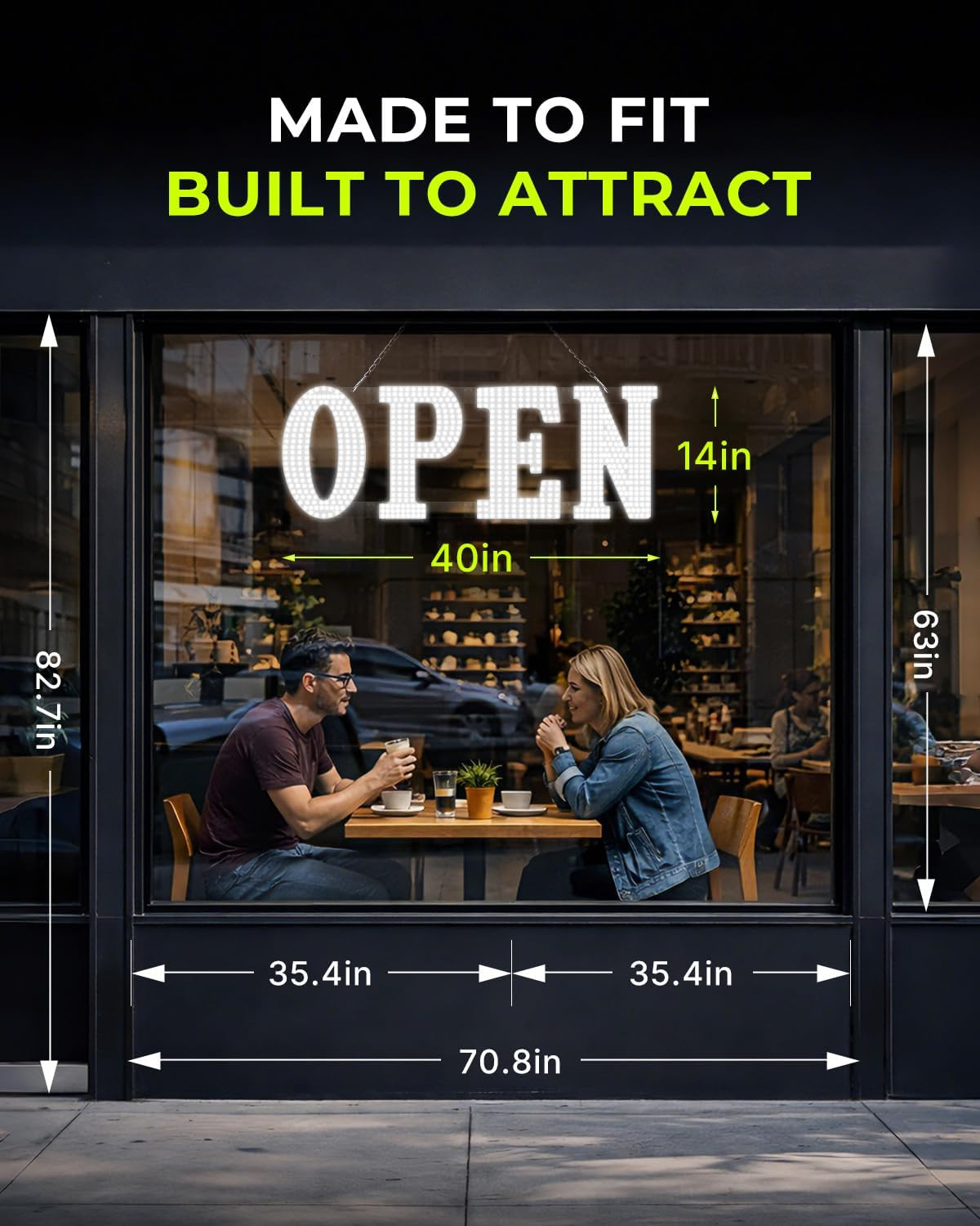 40″X14″ Open Sign, Extra Bright Jumbo Led Open Signs for Business with High Visi