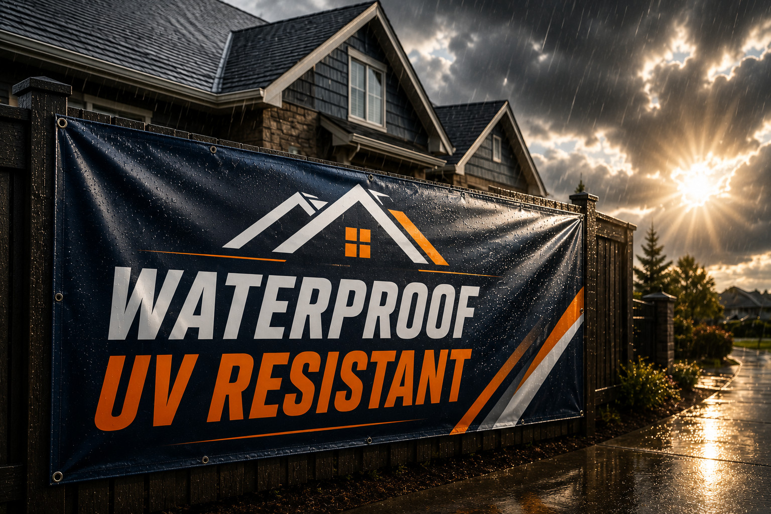 Custom Roofing Vinyl Banner Contractor Signs Waterproof Heavy Duty 13oz
