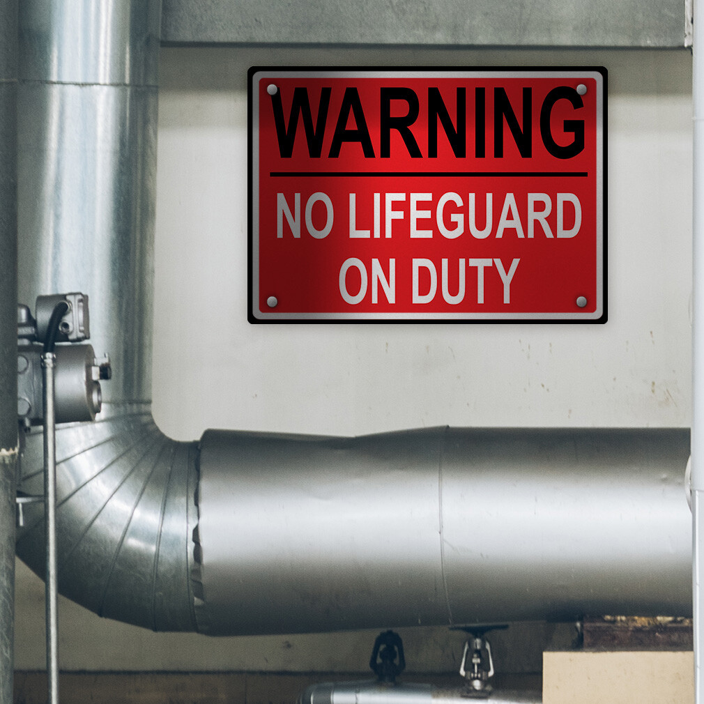 Horizontal Metal Sign Pool Aluminum A Warning Weatherproof Street Signage