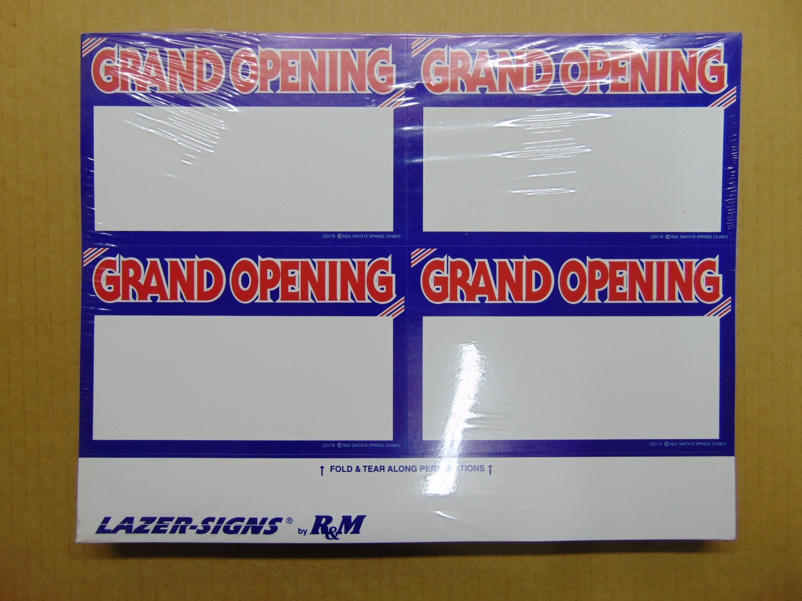 400 – Grand Opening 3.5″ x 5.5″ Blank Business Retail Sale Sign Cards, Printable
