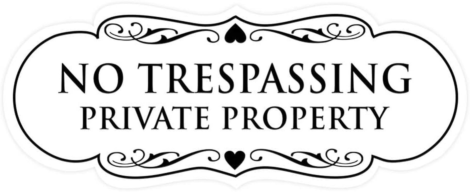 Designer No Trespassing Private Property Wall or Door Sign | Security Sign for P