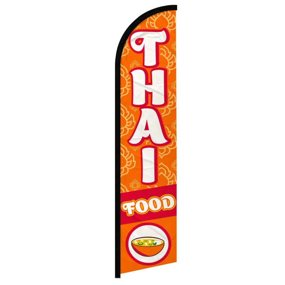 Thai Food Windless Advertising Food Banner Flag for Thai Kitchen & Restaurants