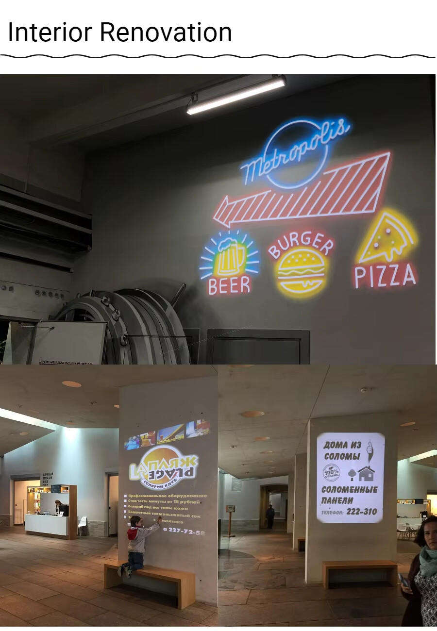 110W Embedded Custom Insert Gobo Logo Projector Lamp Indoor Home Store AD Signs