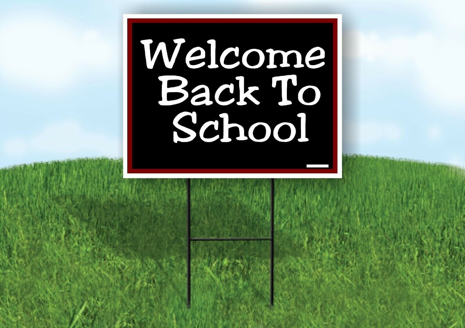 WELCOME BACK TO SCHOOL PRINTED CHALKBOARD Yard Sign with Stand LAWN SIGN
