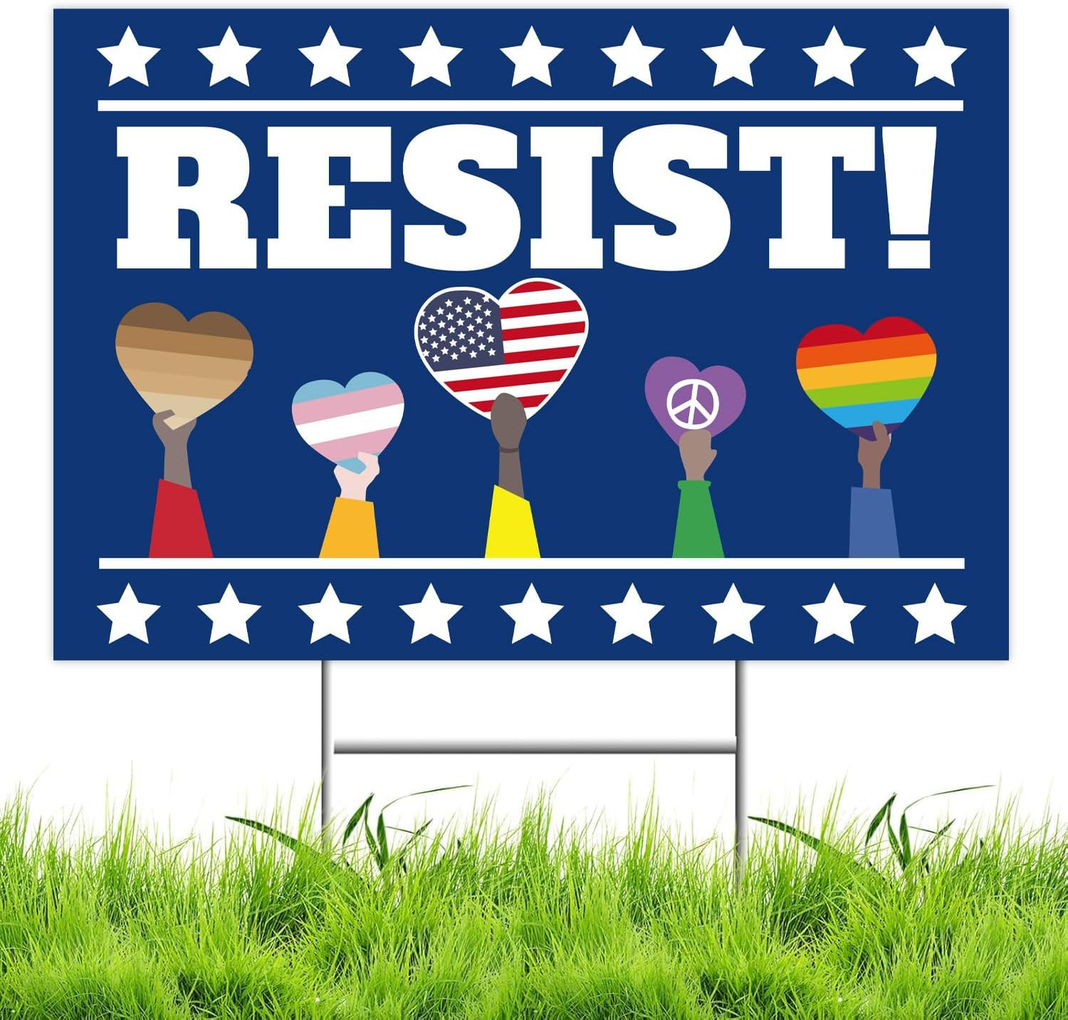 Double-Sided Political Protest Yard Sign – Save Democracy 18″x12