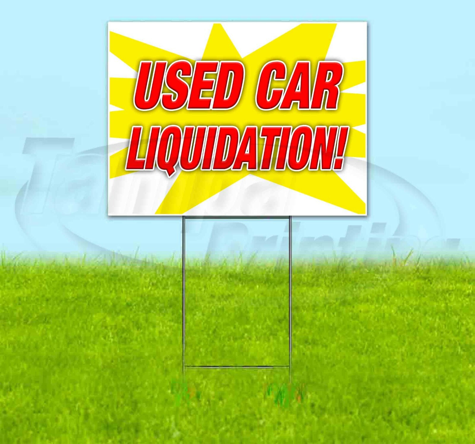 USED CAR LIQUIDATION Yard Sign Corrugated Plastic Bandit Lawn Decorations