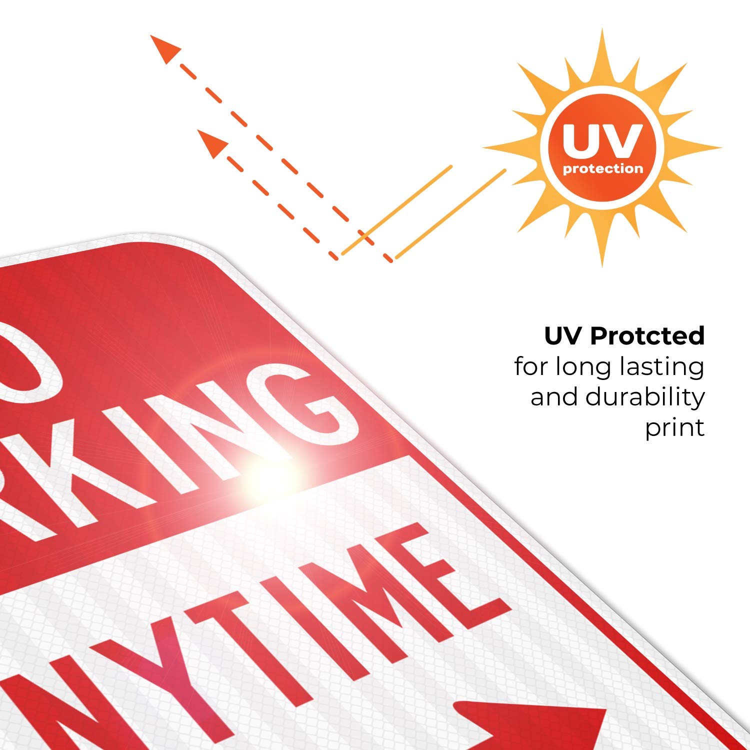 No Parking Anytime Sign, with Arrows 12×18 Inches, 3M EGP Reflective .063 Alu…