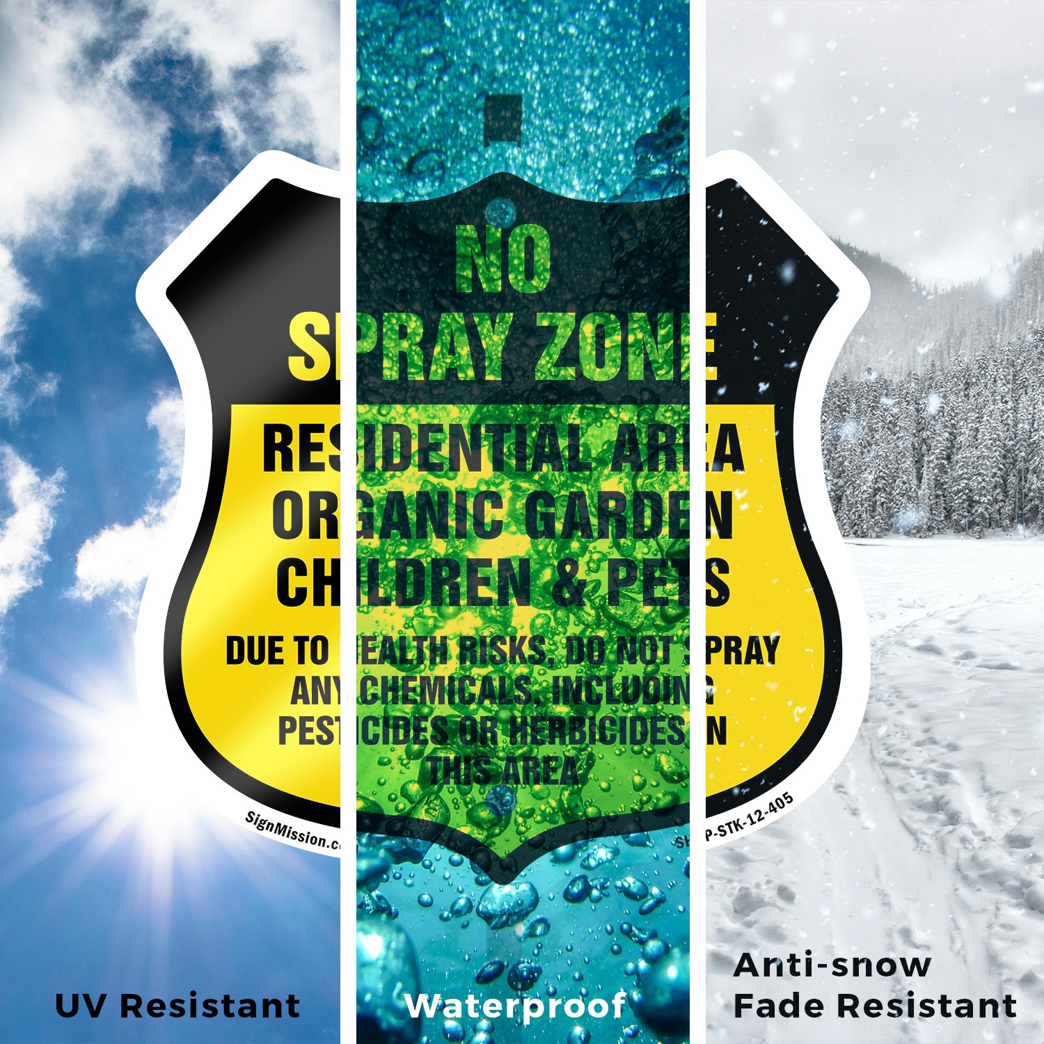 No Spray Shield Sign No Spray Zone Residential Area Orga Shield Sign With Stake