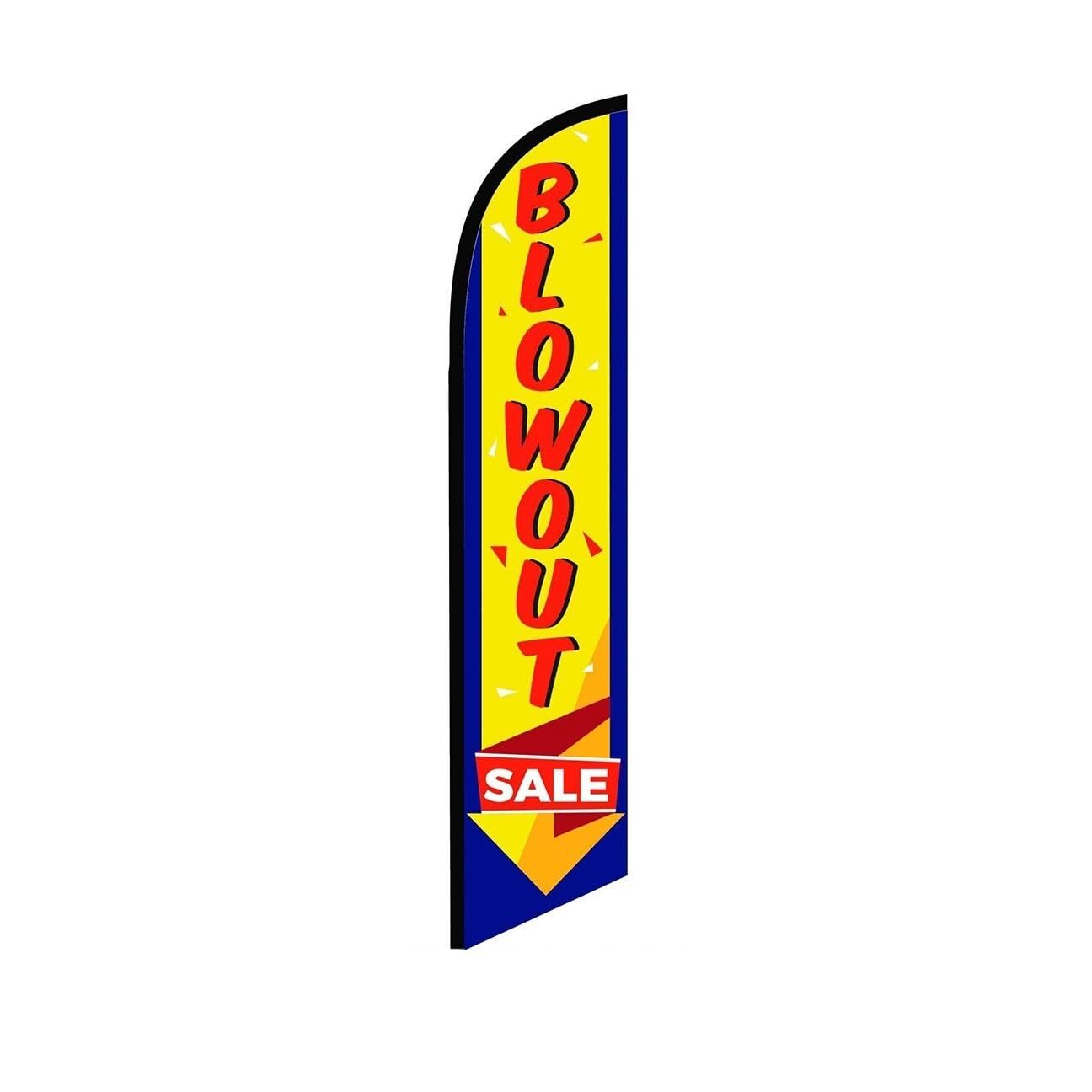 Blowout Sale Yellow Swooper Flutter Feather Flag | 3ft W x 11.5ft Tall