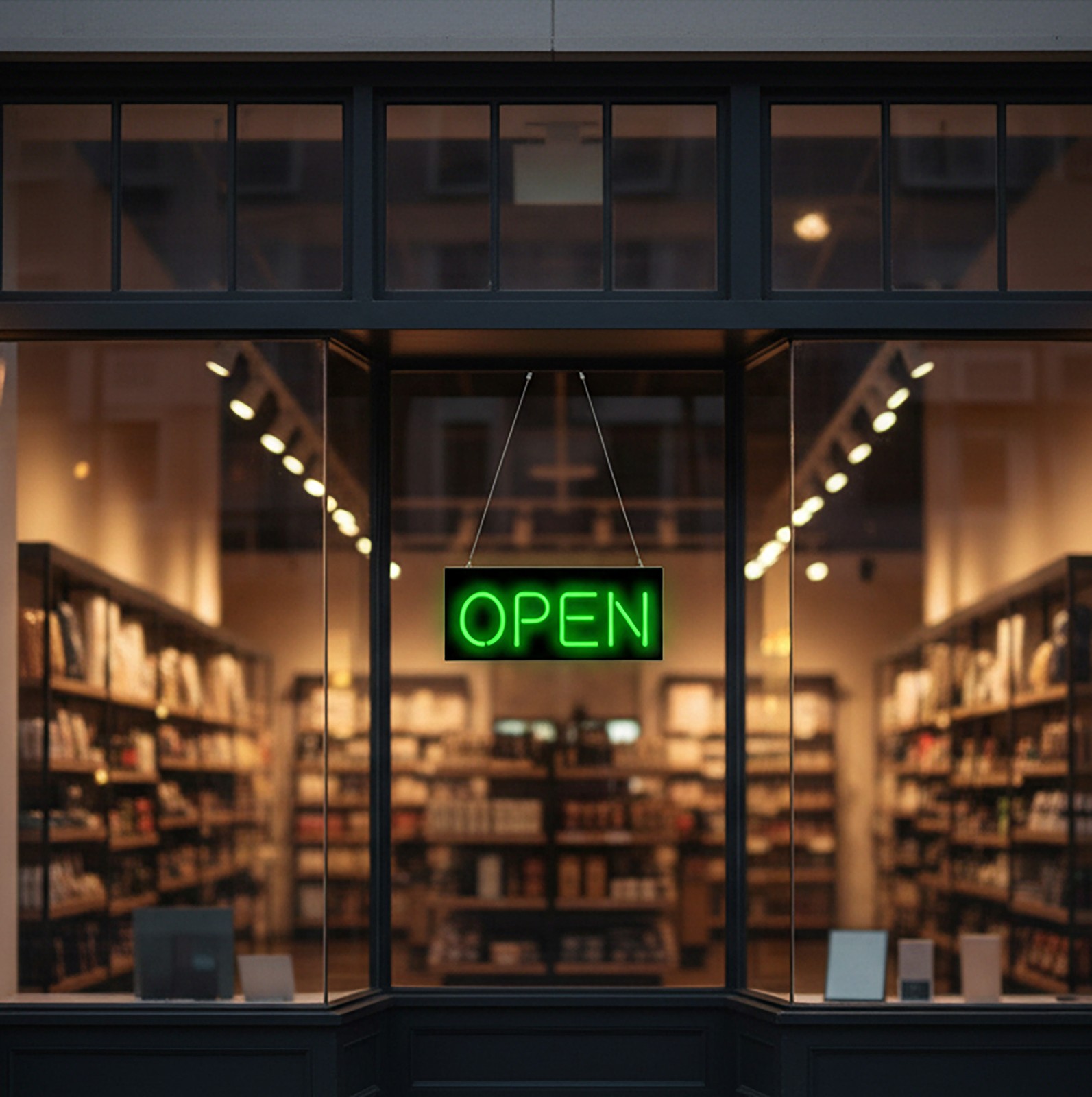 Green Neon Open Sign – 20″x8″ – Super Bright, REAL Neon Attracts More Customers