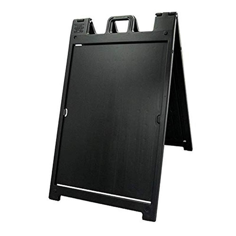 Portable Folding A-Frame Sidewalk Sign Double-Sided Quick-Change Display Black