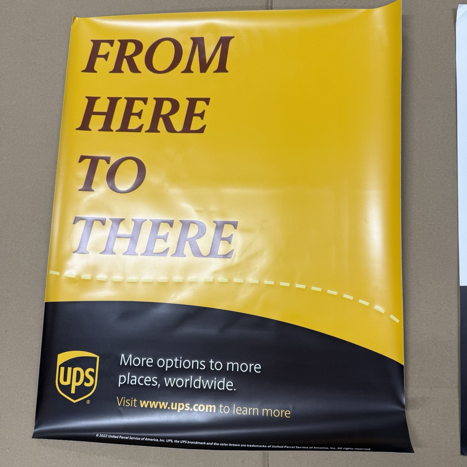 UPS Adhesive Retail Window Advertisement 20×16 in UPS Shipping Storefront Sign