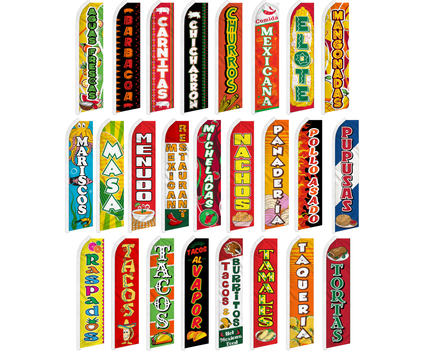 Mexican Food Swooper Feather Flutter Flag Restaurant Tacos Burritos