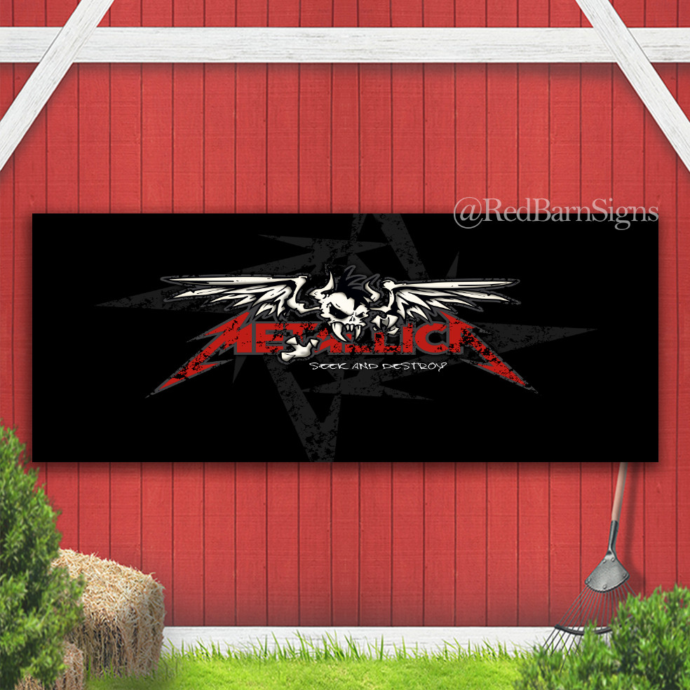 Metallica Seek And Destroy Indoor Outdoor Banner Sign with grommets