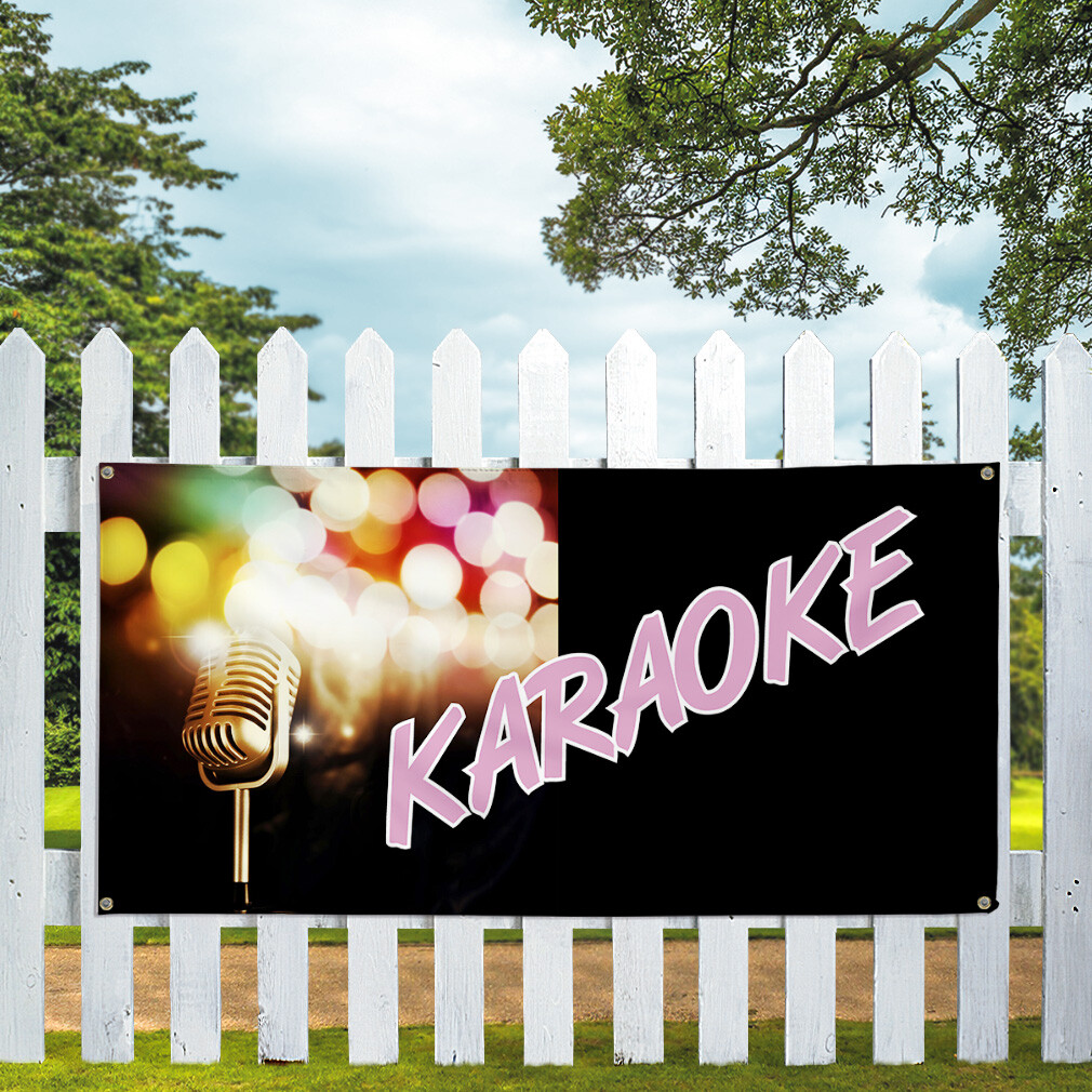 Vinyl Banner Multiple Sizes Karaoke Business Weatherproof Industrial Yard Signs