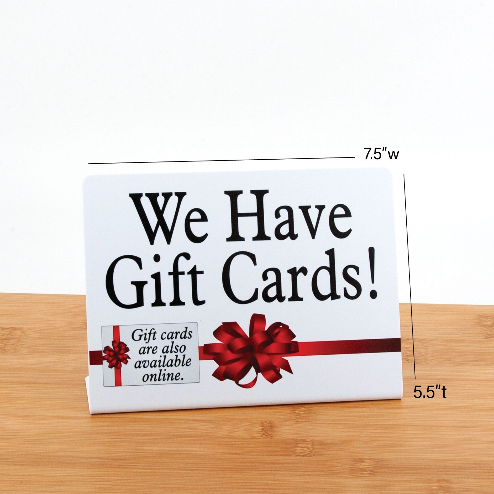 3 Pack – We Have Gift Cards Signs, Free Standing Countertop Display, Plastic