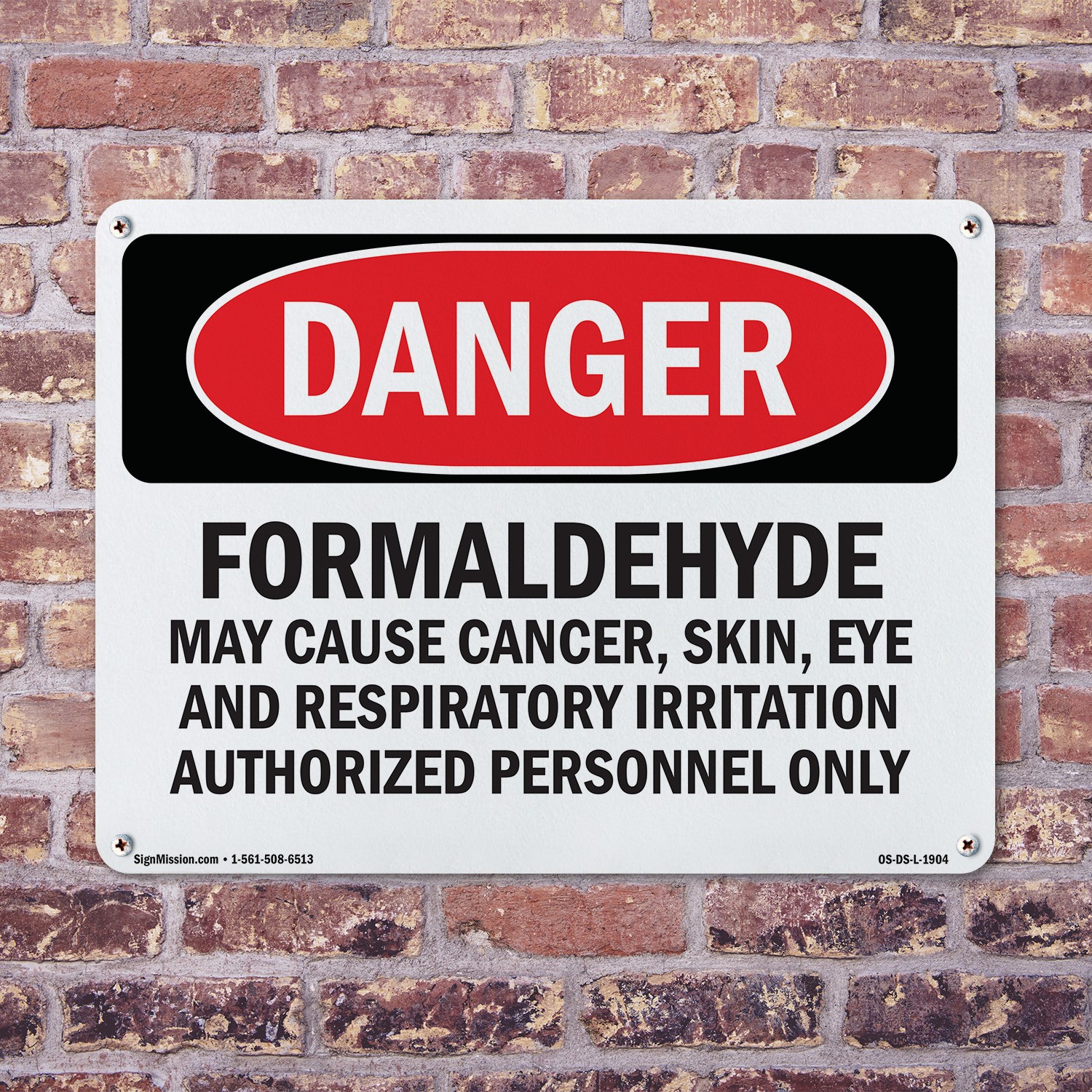 Formaldehyde May Cause Cancer OSHA Danger Sign Metal Plastic, Decal 5 or 10 Pack