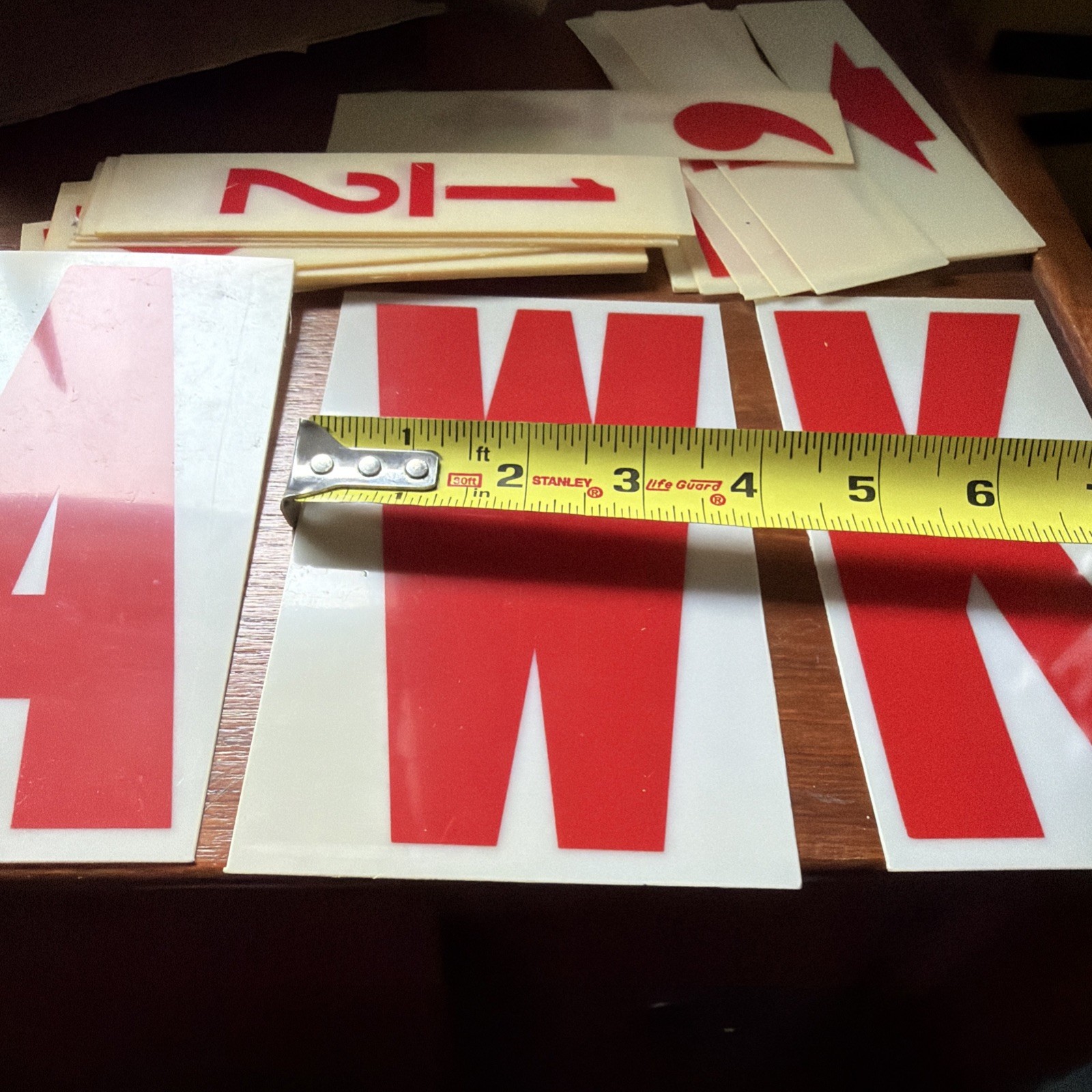 Vintage Red On White Plastic Marquee Letters Numbers Symbols 6 X 3