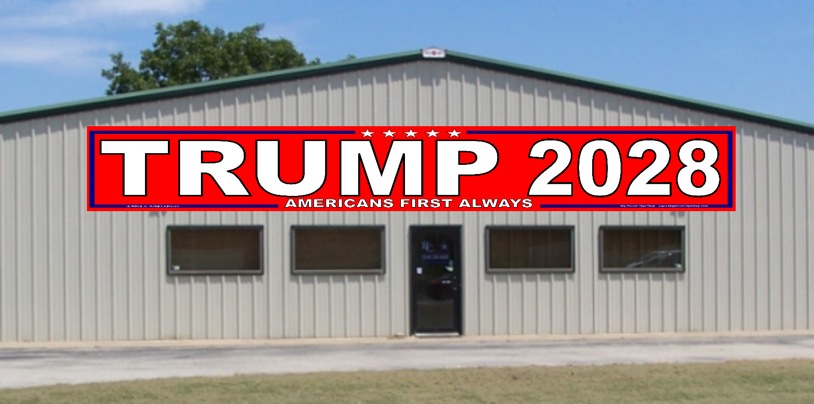 TRUMP 2028 Americans First Always – HUGE & LARGE-Red Banners-Reinforced-USA MADE