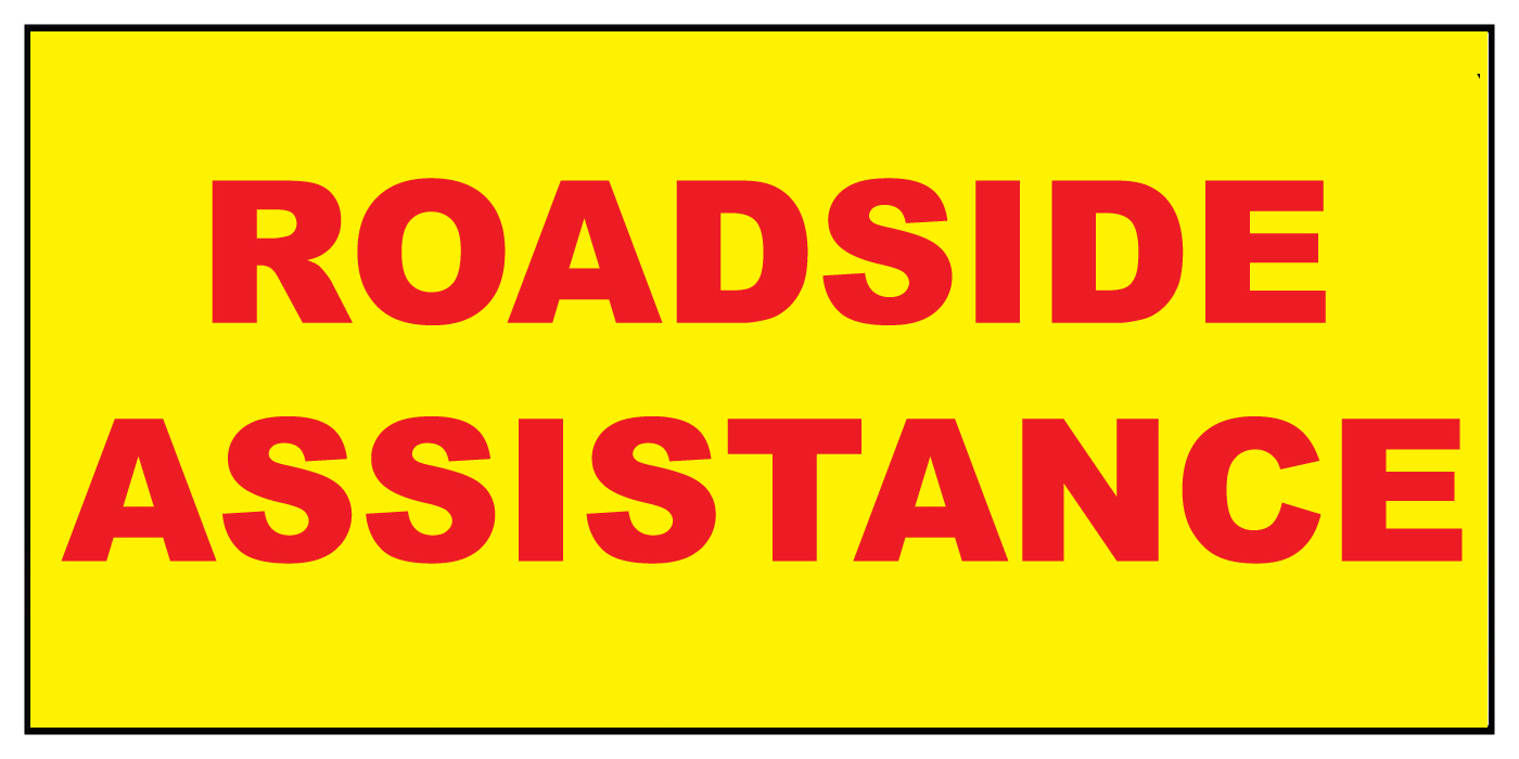 Roadside Assistance Yellow Background Car Door Magnets Magnetic Signs-Qty 2