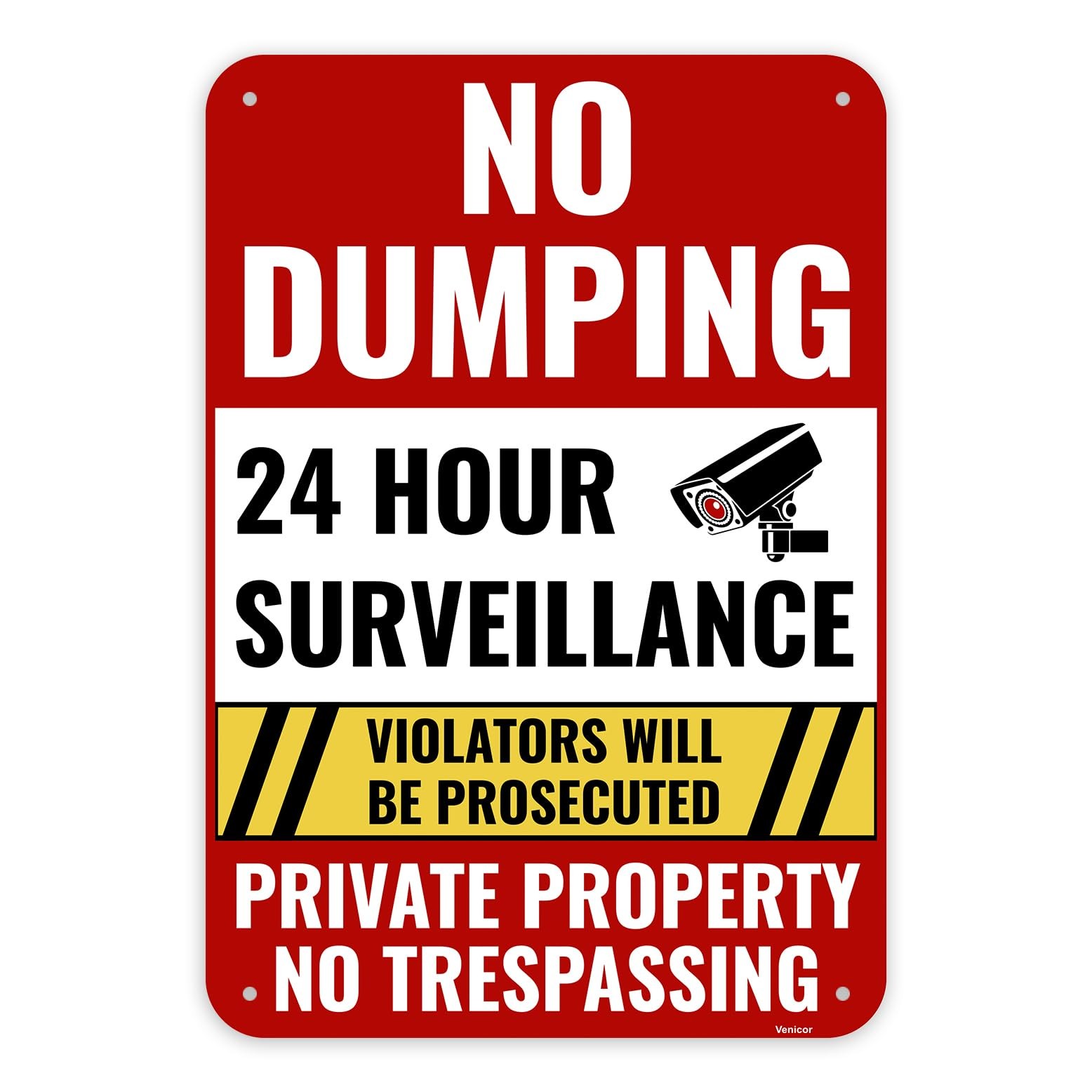 1PC No Dumping Sign Private Property Sign, 13 x 9 Inches – Aluminum – No Illegal