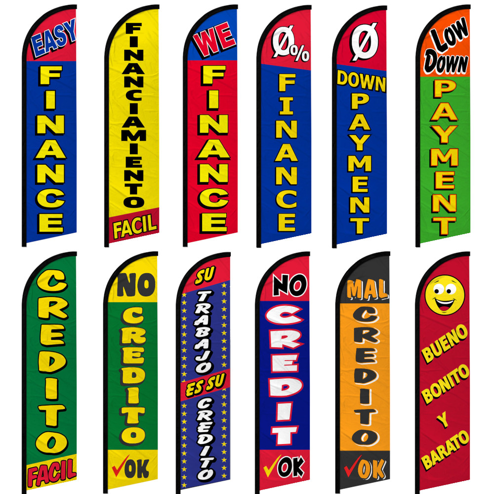 0% Financing Windless Advertising Swooper Flag No Credit Ok Easy