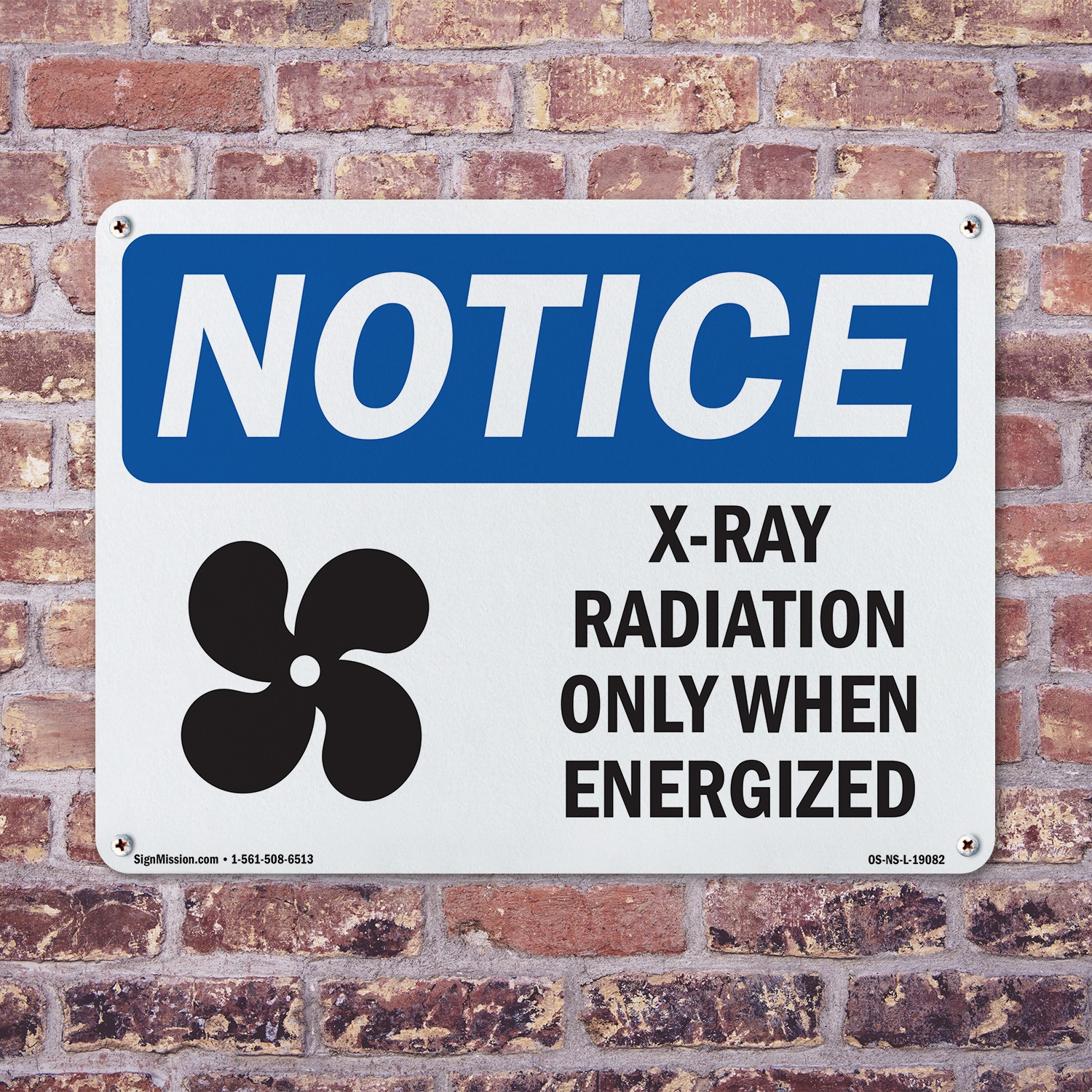 X-Ray Radiation Only When Energized OSHA Notice Sign Or Decal – 5 or 10 Pack